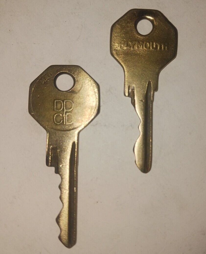 Vintage Plymouth Keys Set Of 2