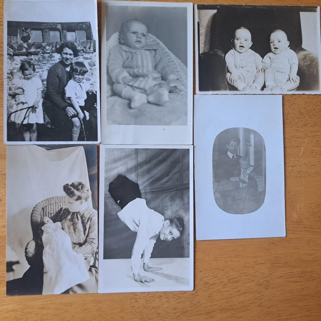 Lot of 5 Real Photo Postcards    EARLY 20TH CENT. CHILDREN    c.1900's-20's