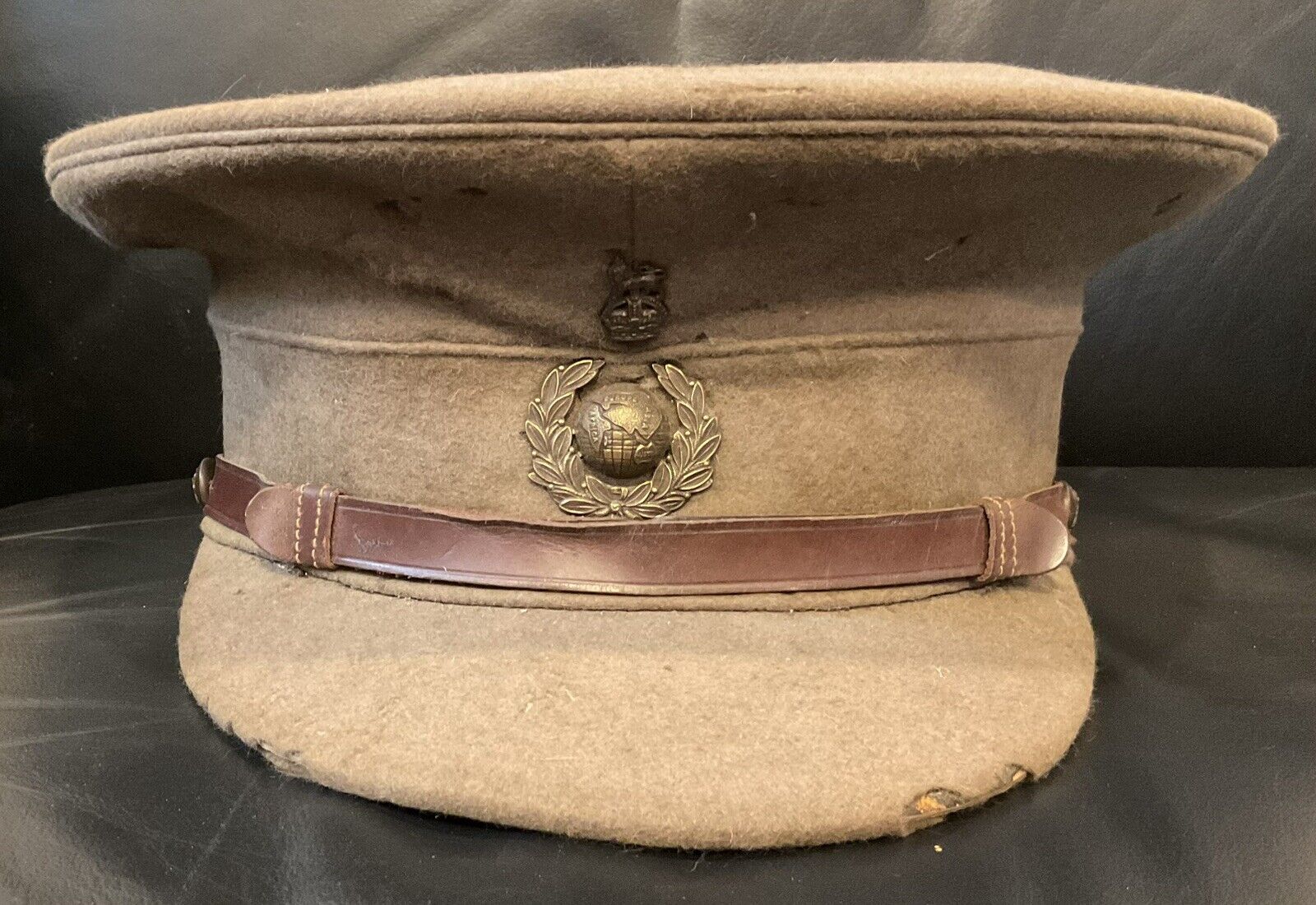 WW1, 𝗥𝗔𝗥𝗘 British Royal Marine Officer'𝘀 Peaked Visor Cap
