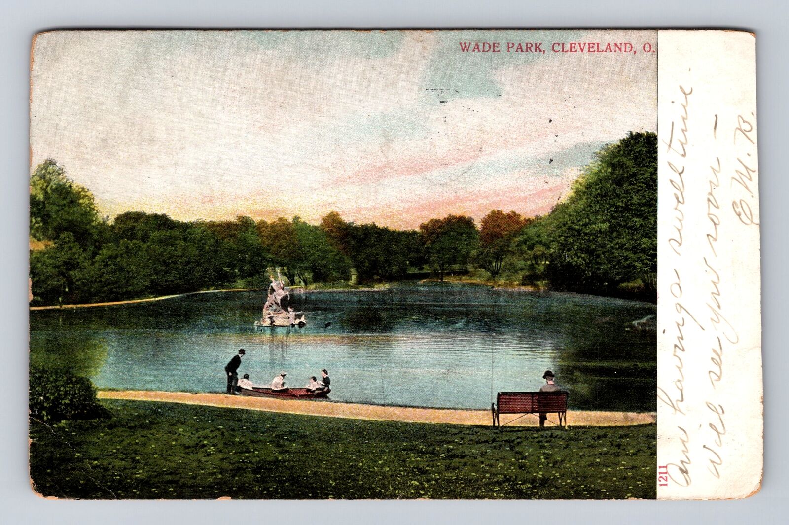Cleveland OH-Ohio, Wade Park, Antique, Vintage c1908 Souvenir Postcard
