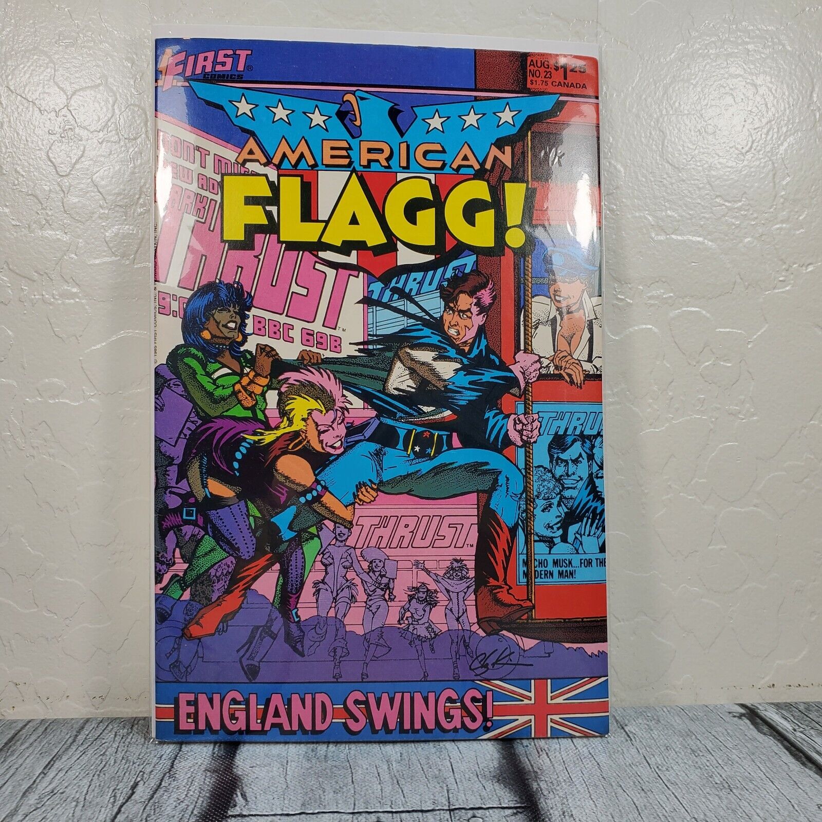 First Comics American Flagg #23 Vol. 1 1985 Vintage Comic Book Sleeved Boarded