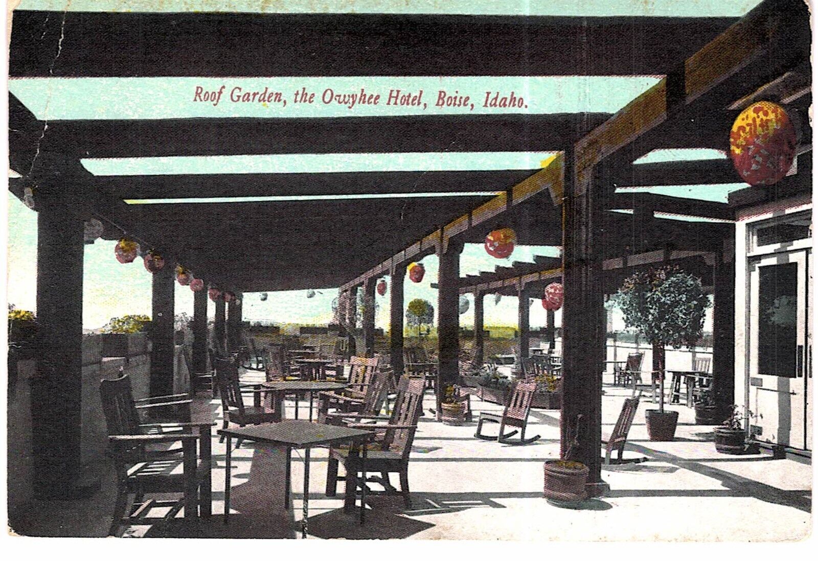 Boise ID Roof Garden The Owyhee Hotel Unused 1910 