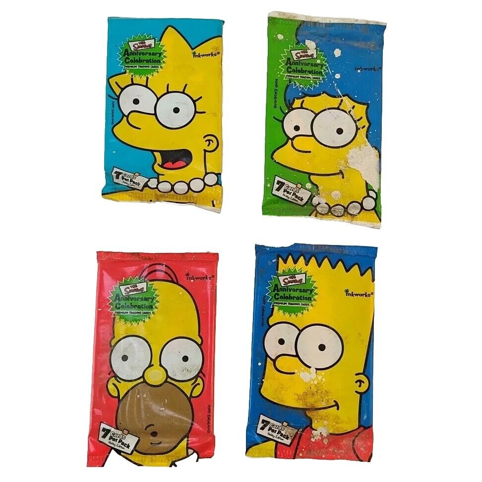 RARE 2000 The Simpsons Anniversary Trading Cards Factory Sealed 4 Artworks Set