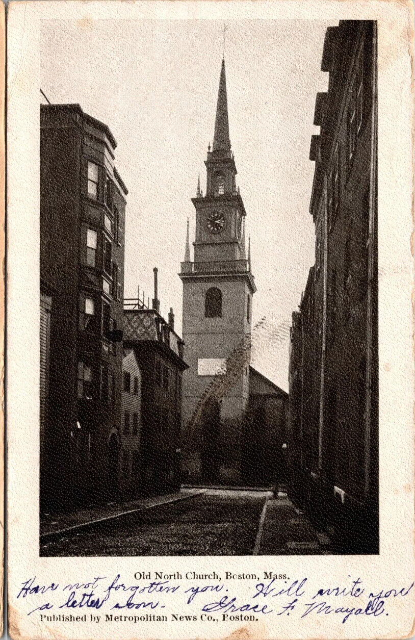 Postcard MA Old North Church Boston Massachusetts 1907
