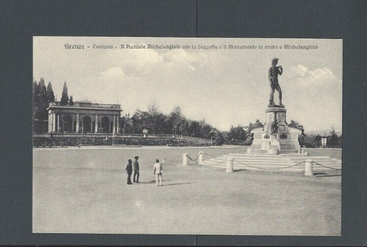Ca 1909 Florence Italy The Michael Angelo Statue Honors Famous Artist