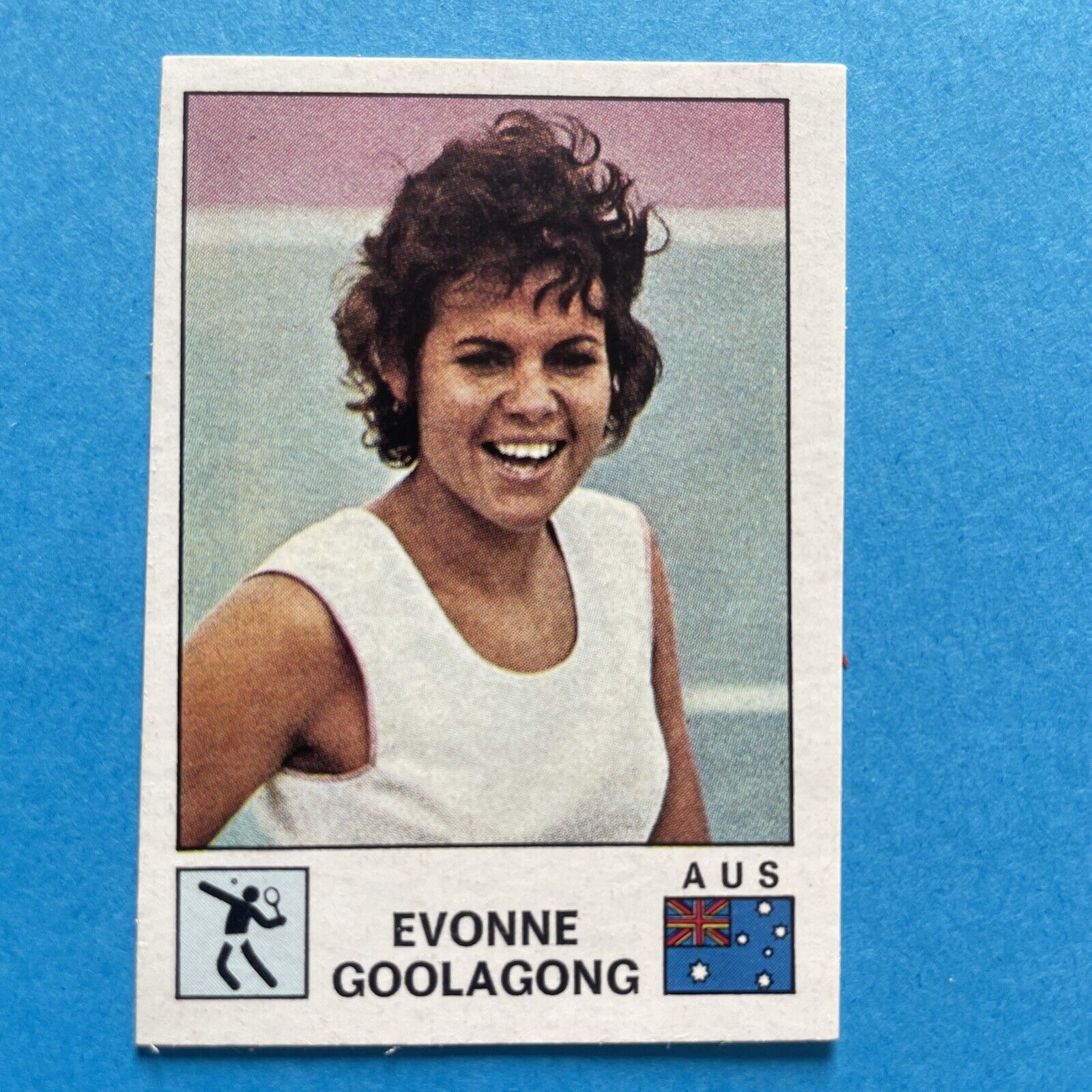 Original 1974 image sticker Panini sport stars tennis evonne goolagong