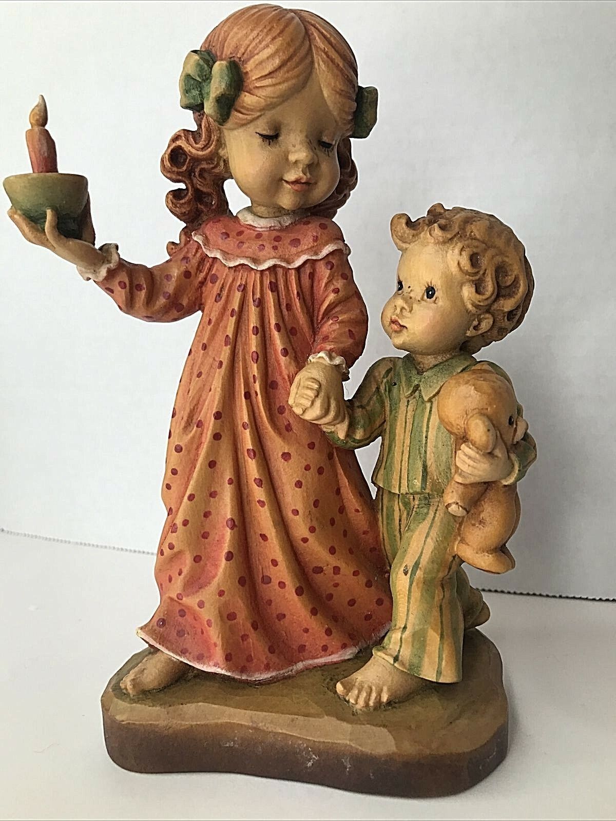 ANRI My Little Brother 291/2000 Sarah Kay Design Valentine Wood Carving Italy VG