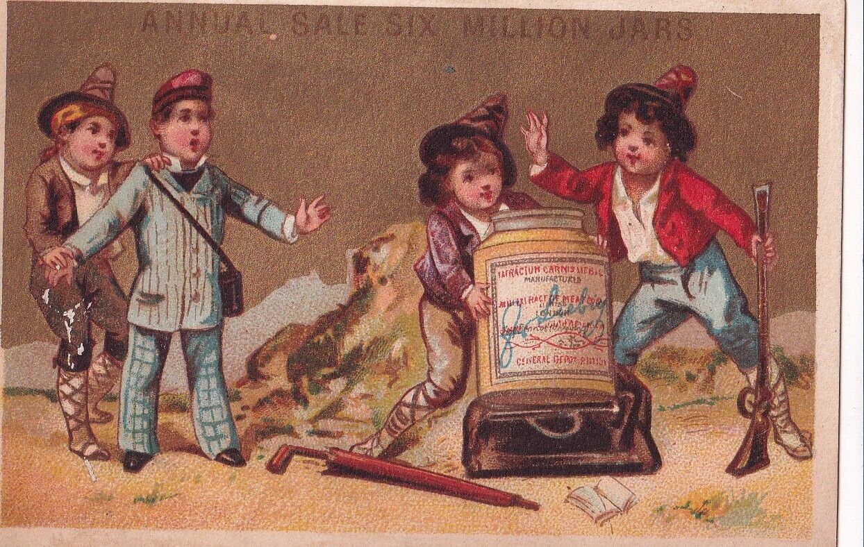 1800\'s Victorian Trade Card -Liebig Extract Meat -Annual Sale Six Million Jars