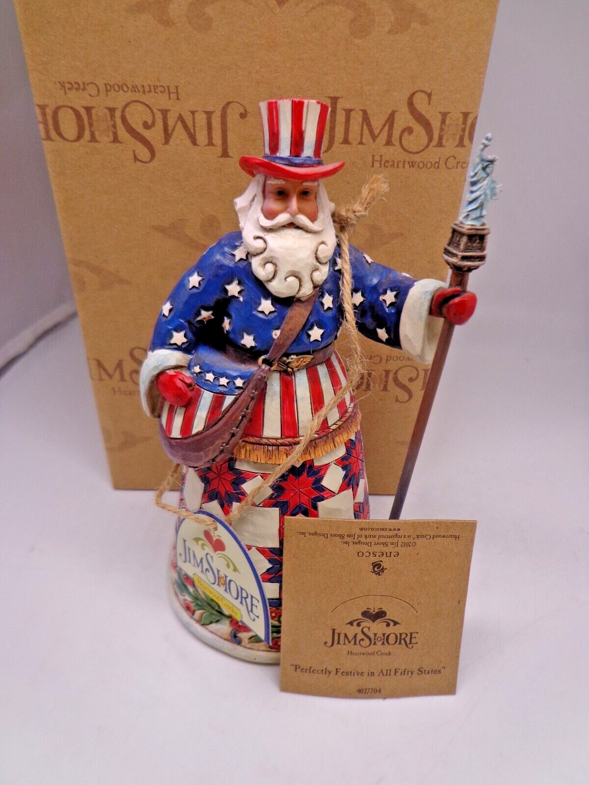 JIM SHORE “Perfectly Festive in All Fifty States” American Uncle Sam Santa 2012