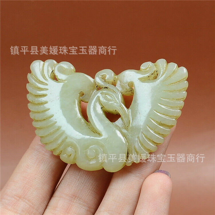Hetian Jade Chinese Antique Phoenix Jade Pendant Craft Collection Pendant
