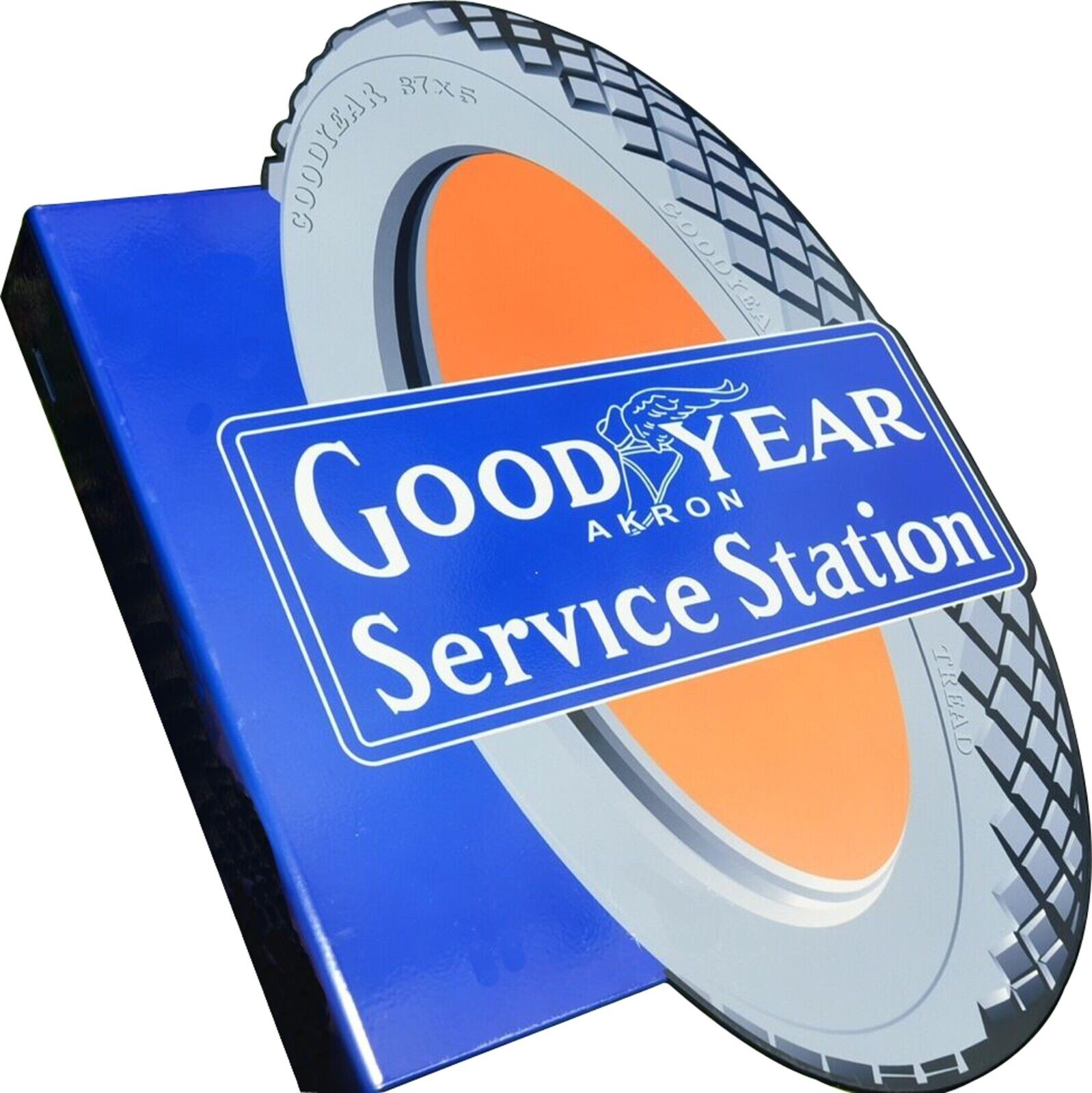 PORCELAIN GOOD YEAR SERVICE STATION ENAMEL SIGN 36 INCHES