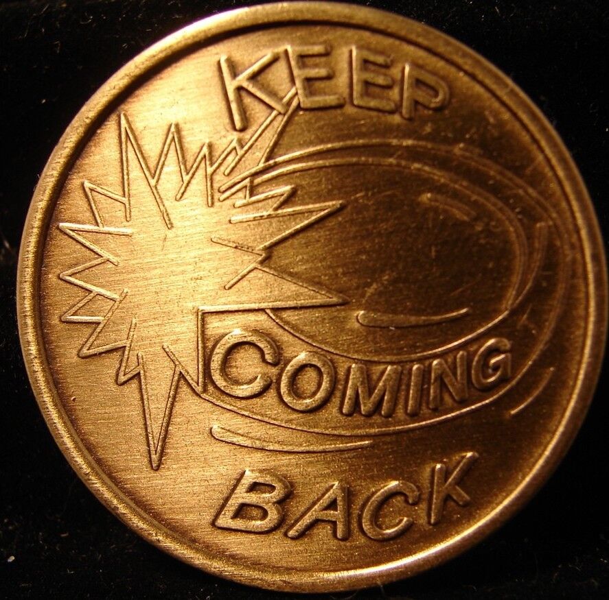 Alcoholics Narcotics Anonymous AA NA Bronze Medallion Chip KEEP COMING BACK Coin