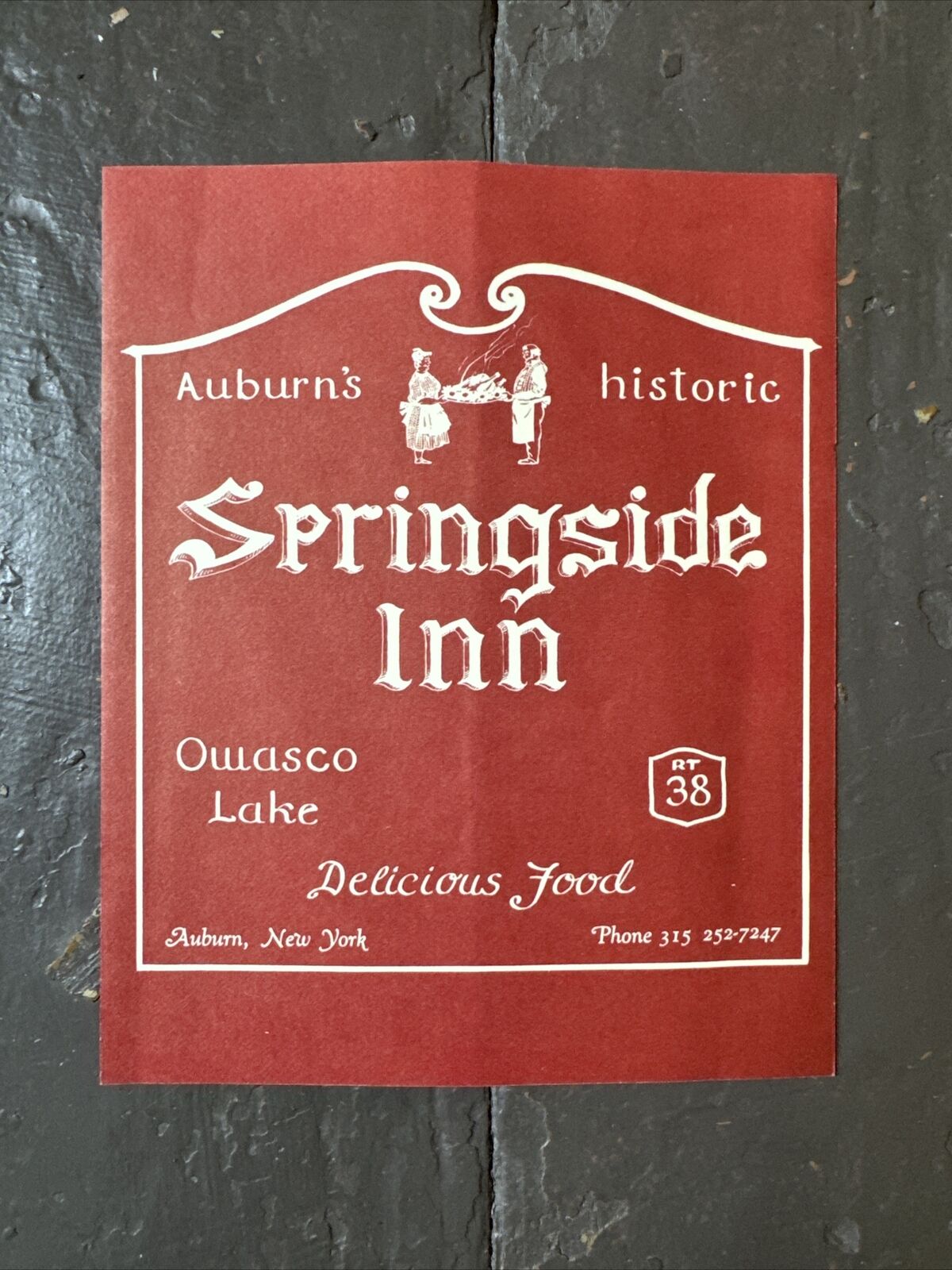Vintage Springside Inn Hotel Restaurant Menu - Auburn, New York