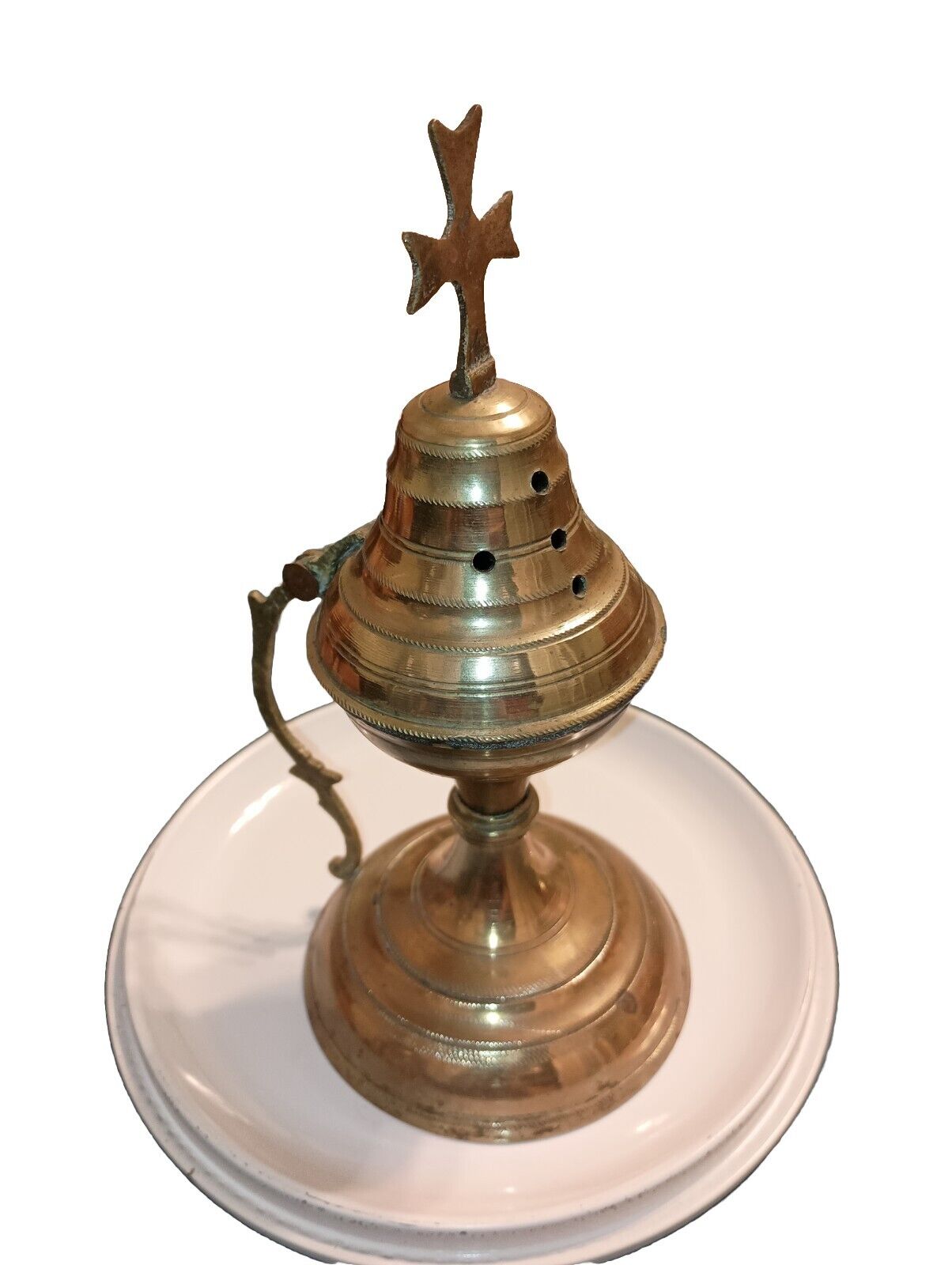 An Antique french Orthodox Bronze Censer for Aromatic Resin