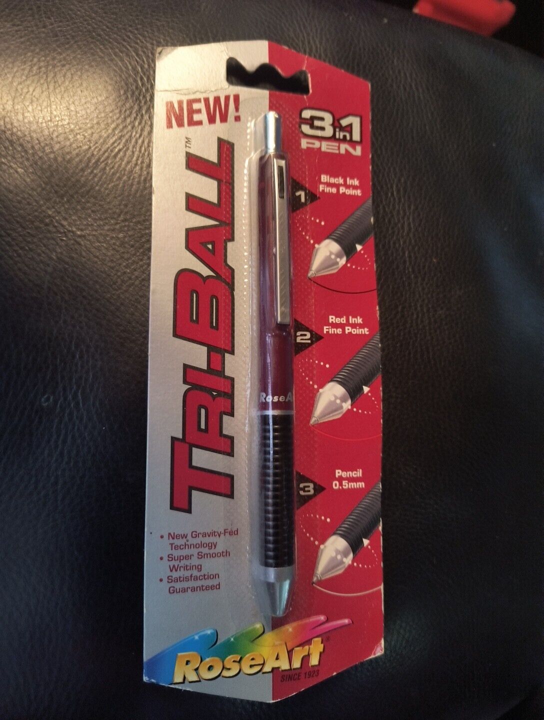 RoseArt Vintage 1997 Retractable Tri-Ball Pen Black Red Mechanical Pencil .5mm