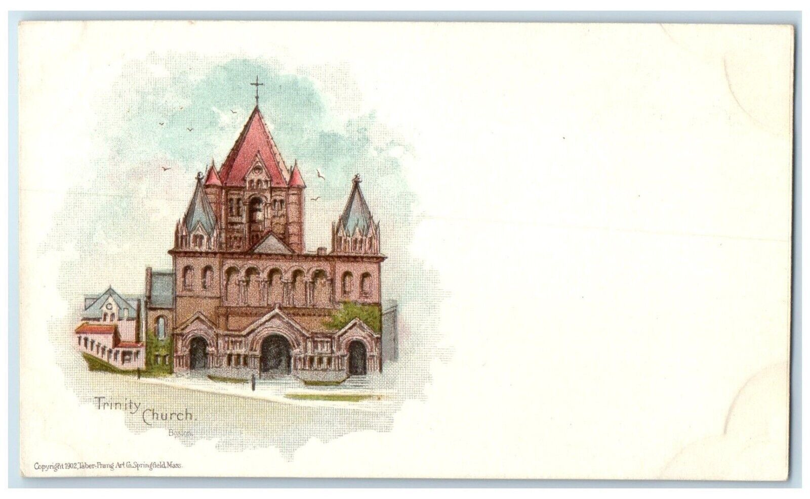 c1900\'s Trinity Church Boston Massachusetts MA Vintage Private Mailing Postcard