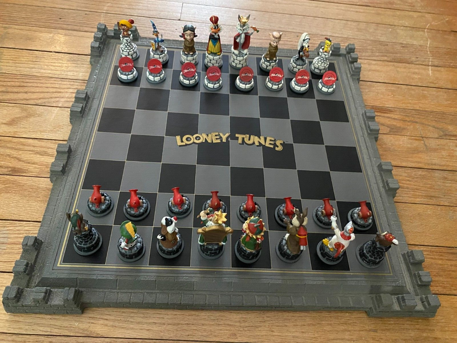 Franklin Mint LOONEY TUNES Warner Brothers Collectors Ed 1991 CHESS Set COMPLETE