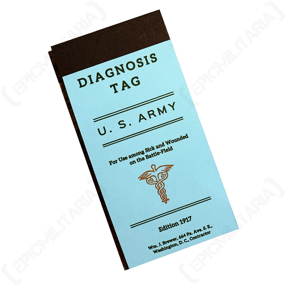 WW1 US Diagnosis Medical Tag Book - American Medic Military Army WWI Repro