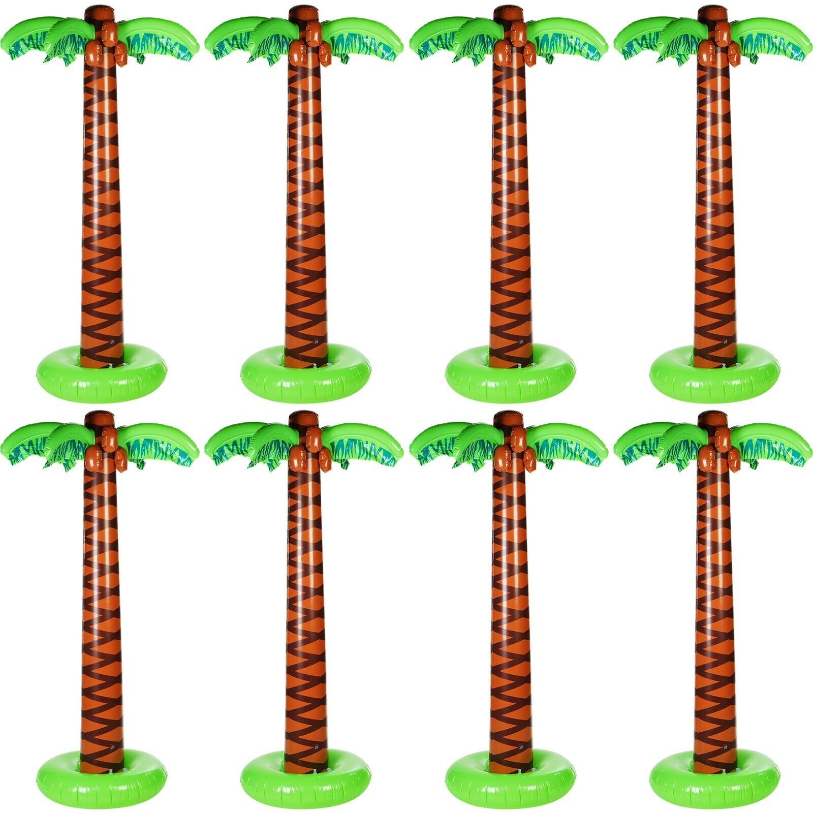8 Pcs Inflatable Palm Trees 66 In/ 5.5 ft Blow Up Coconut Trees Large Hawaiia...