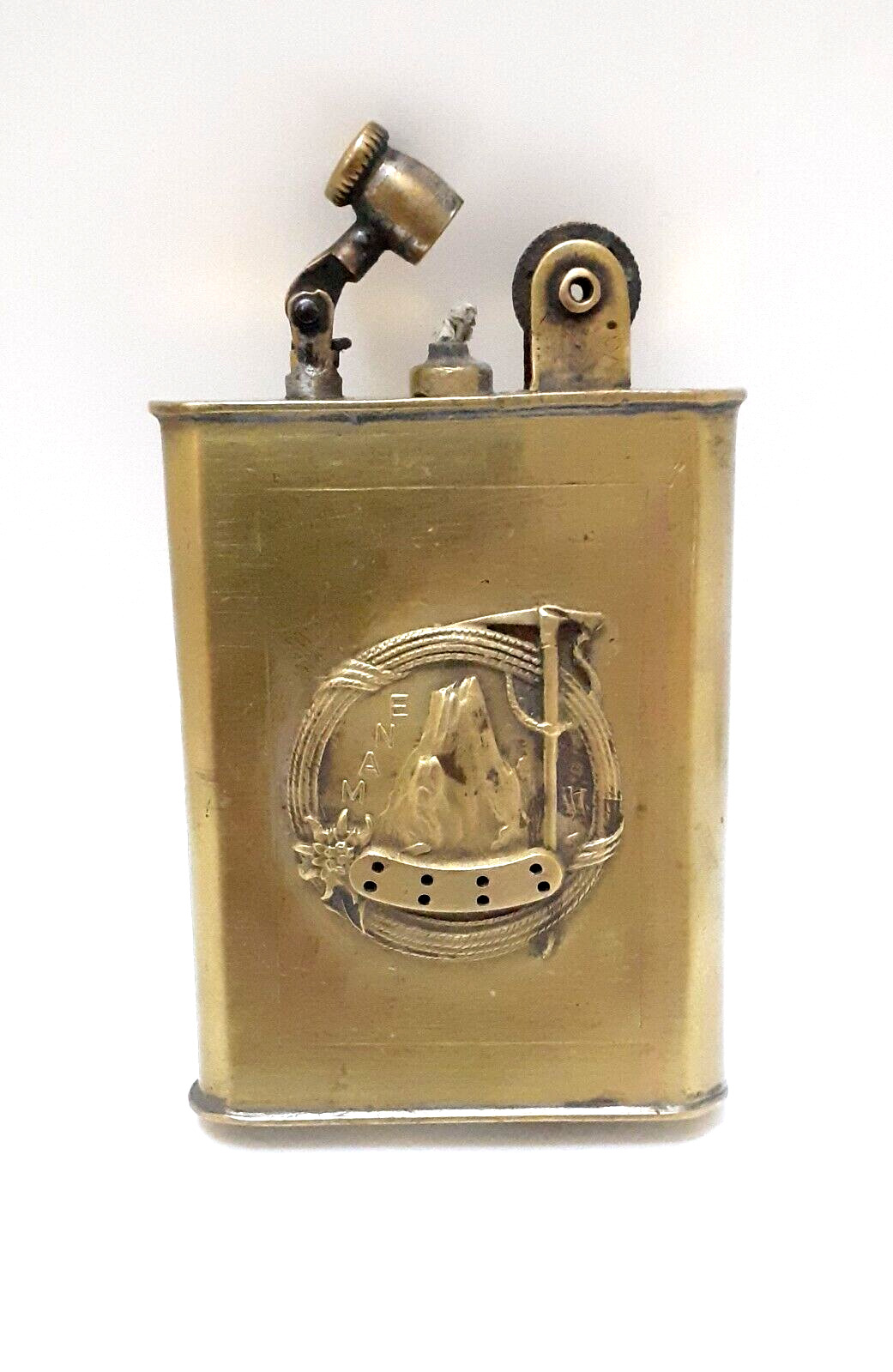 Pocket Lighter WWI Trench Art Collectible Petrol & Tax Stamp Very Rare Vintage
