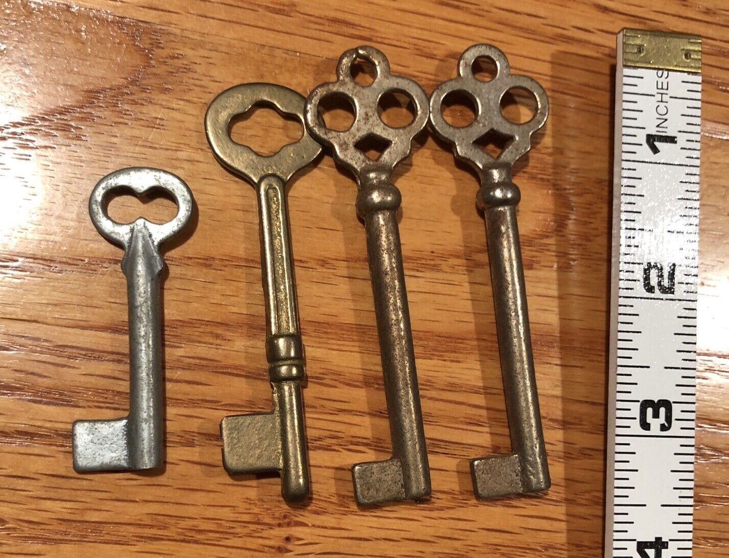 Lot Of 4 Vintage Skeleton Keys Blanks Door Cabinet Lock Corbin