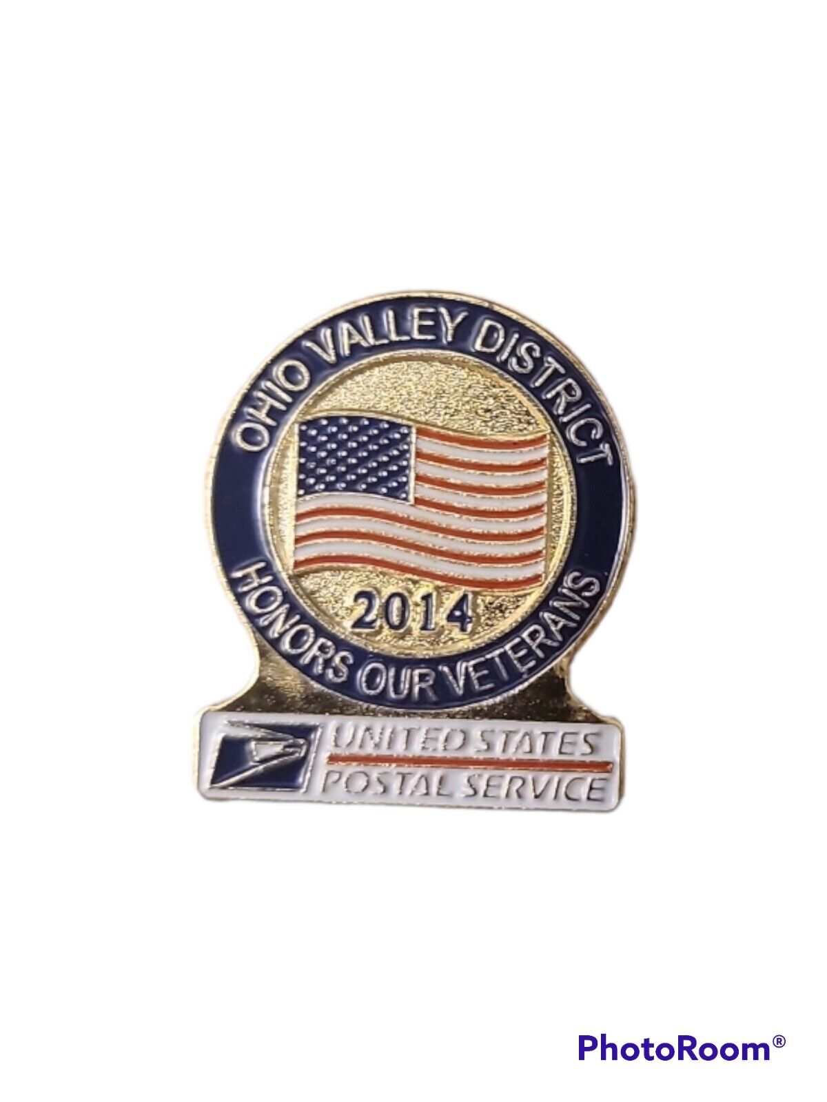 2014 United States Postal Service USPS Honoring our veterans Eagle Flag pin