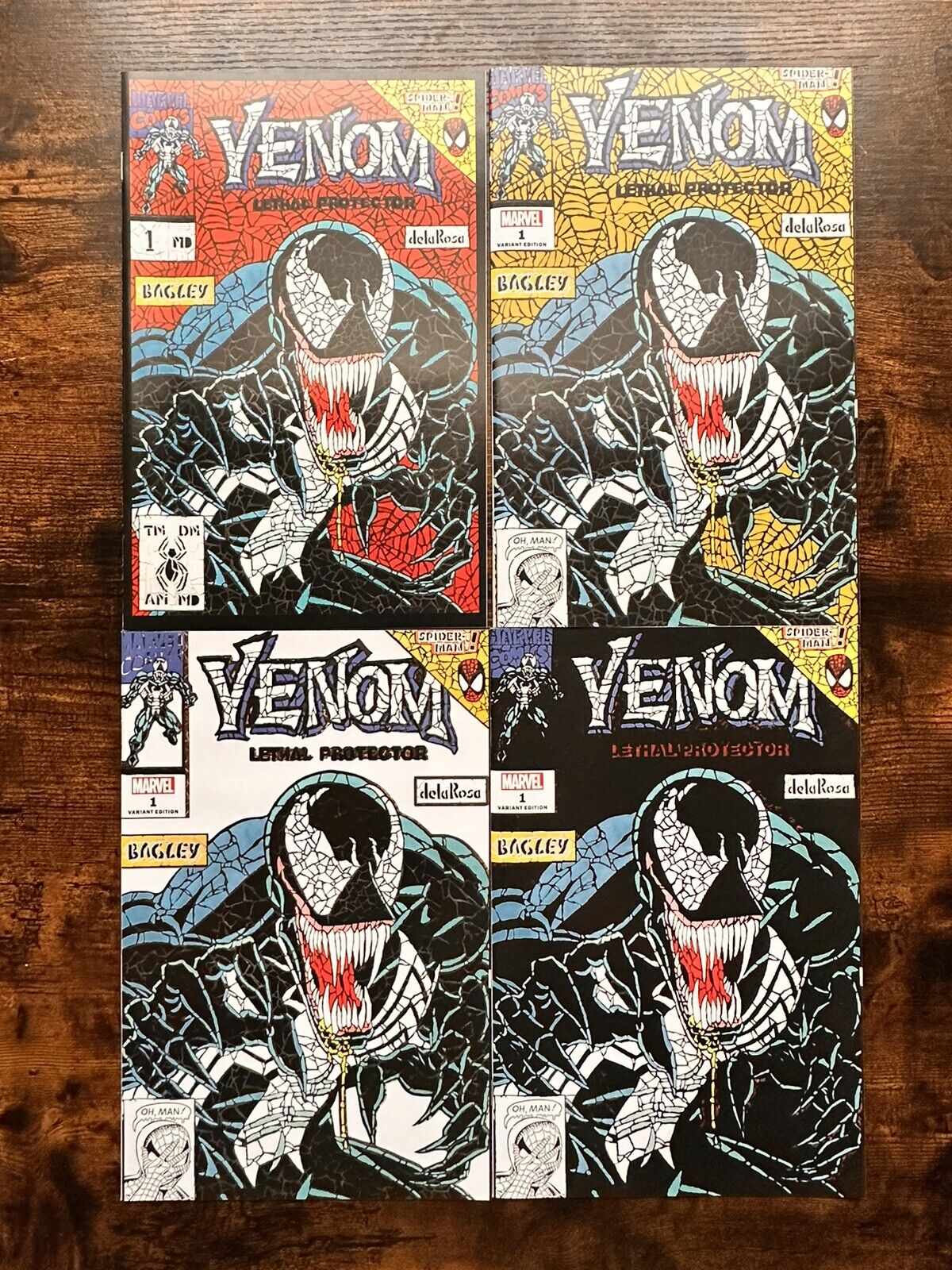 Venom Lethal Protector #1 Shattered Variant SET (Gold/Black/White/Red)