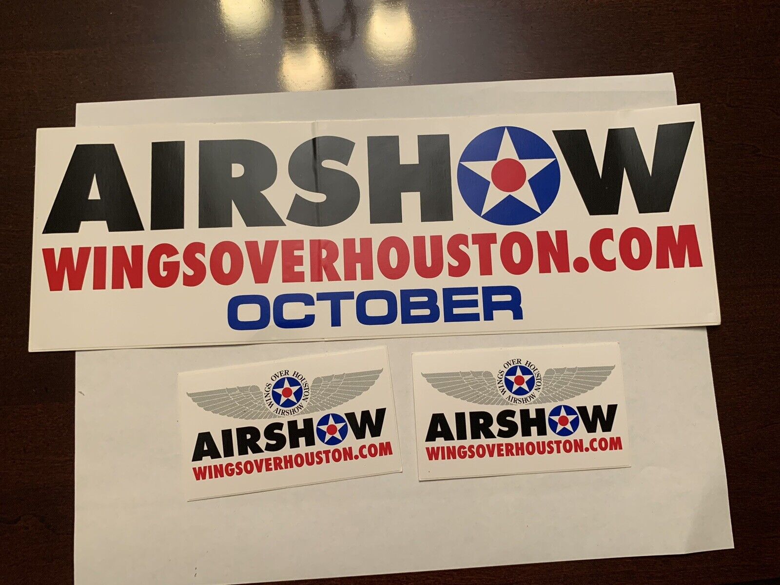 One Lot Of Three (3) Wings Over Houston Decals