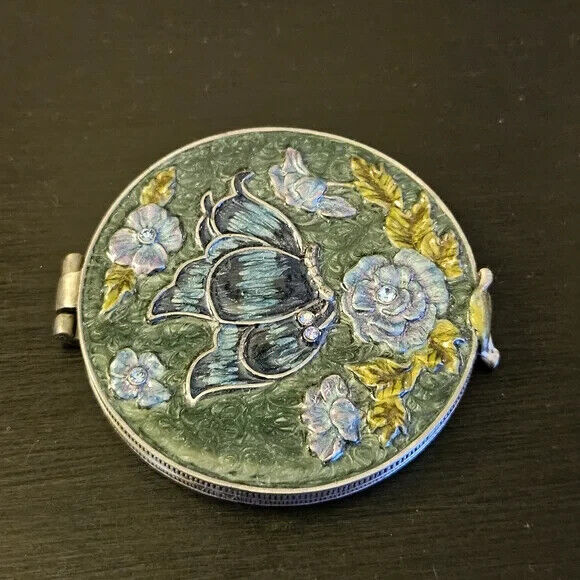 Vintage Inspired Makeup Butterfly Purse Mirror Compact