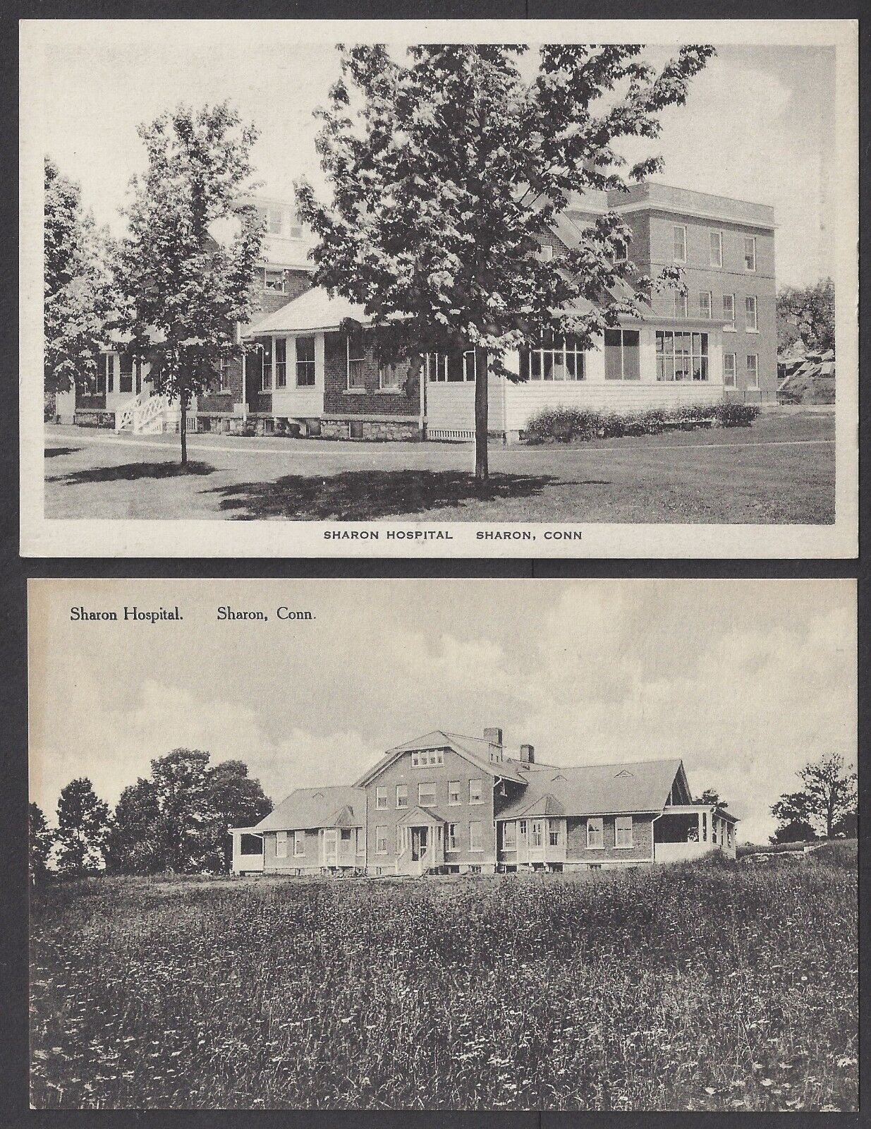 SHARON, CT ~ 2 PCS, TOWN HOSPITAL, ALBERTYPE PUB ~ 1920-30\'s