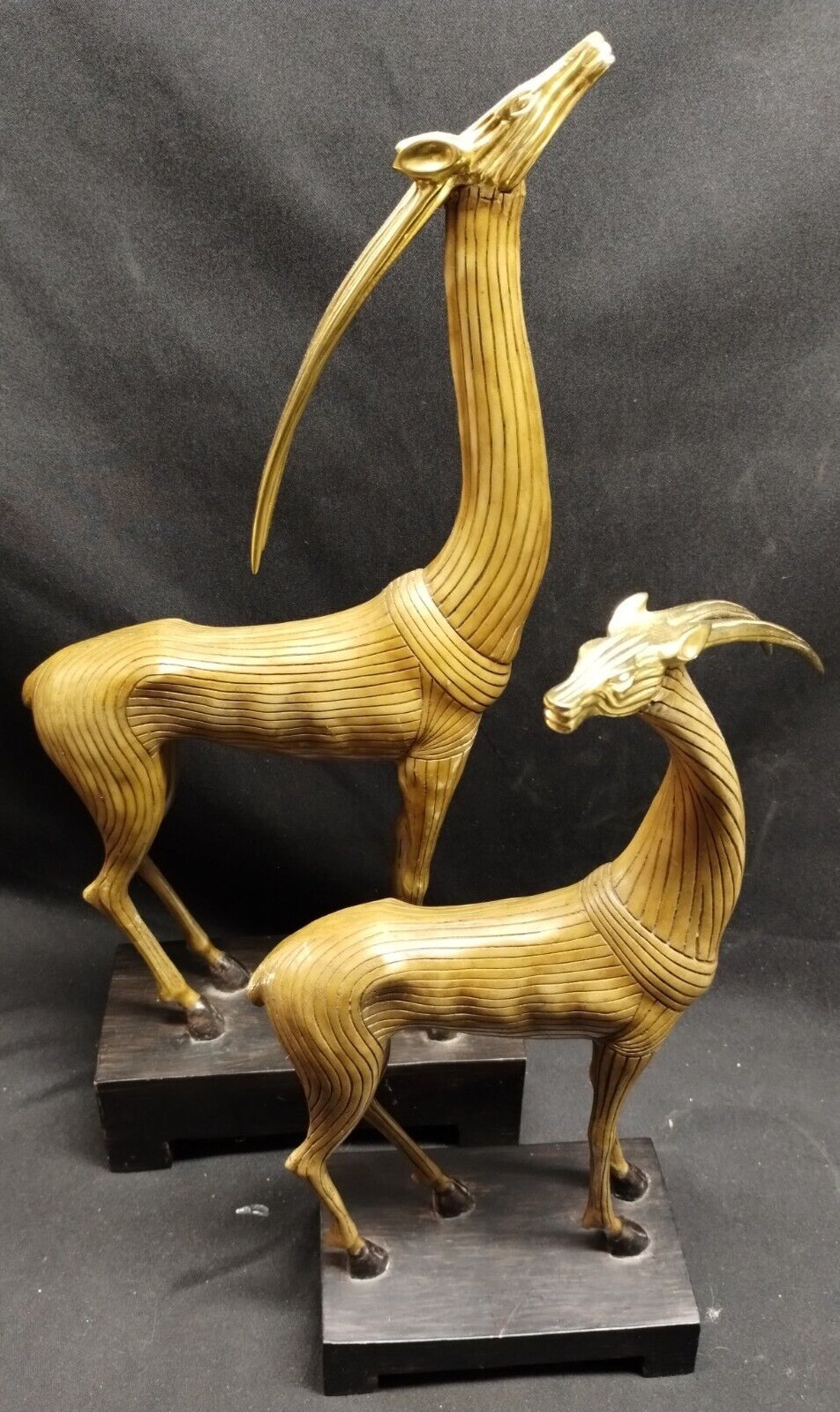 Pair of Austin The Carolyn Kinder Collection Art Deco Deer Gazelle Ibex Figures