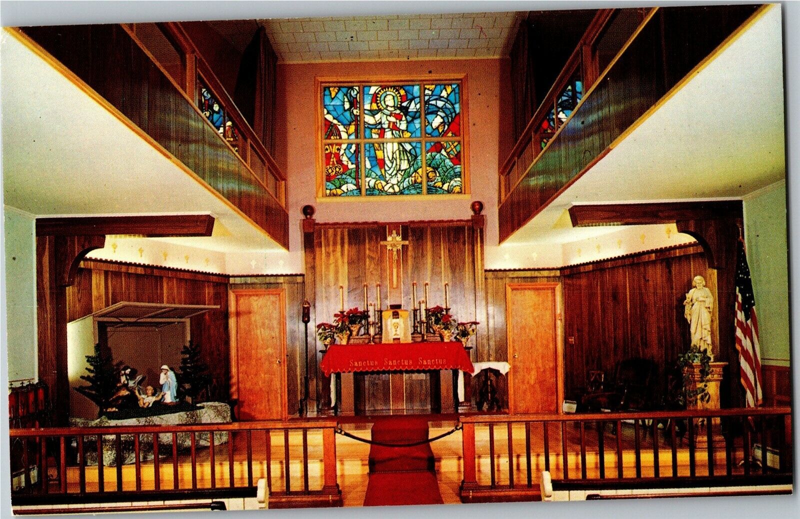 Interior Saint Raymond\'s Church, Raymond NH Vintage Postcard E17