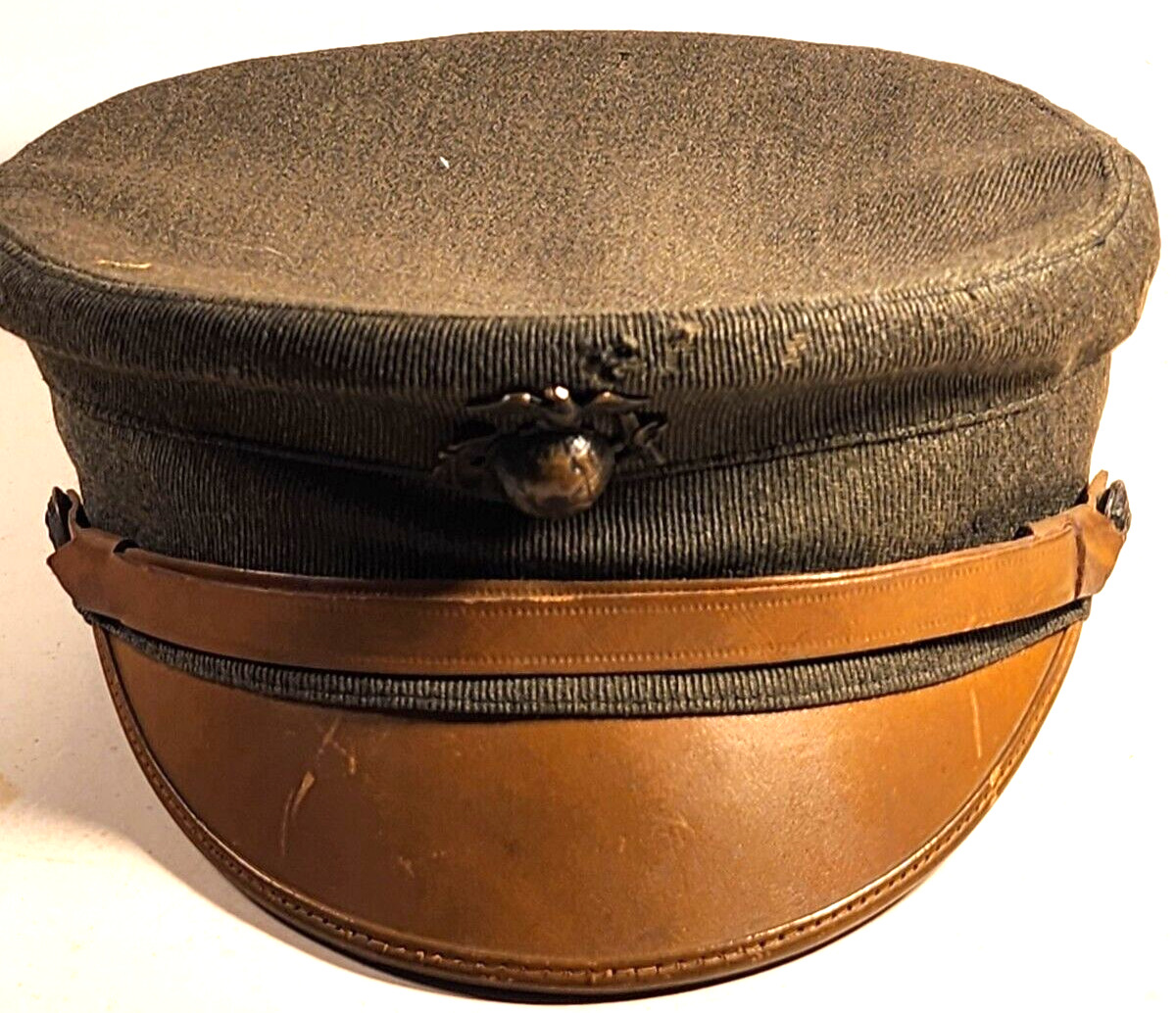 PRE WWI USMC MARINE CORPS GREEN CAP & EARLY EGA