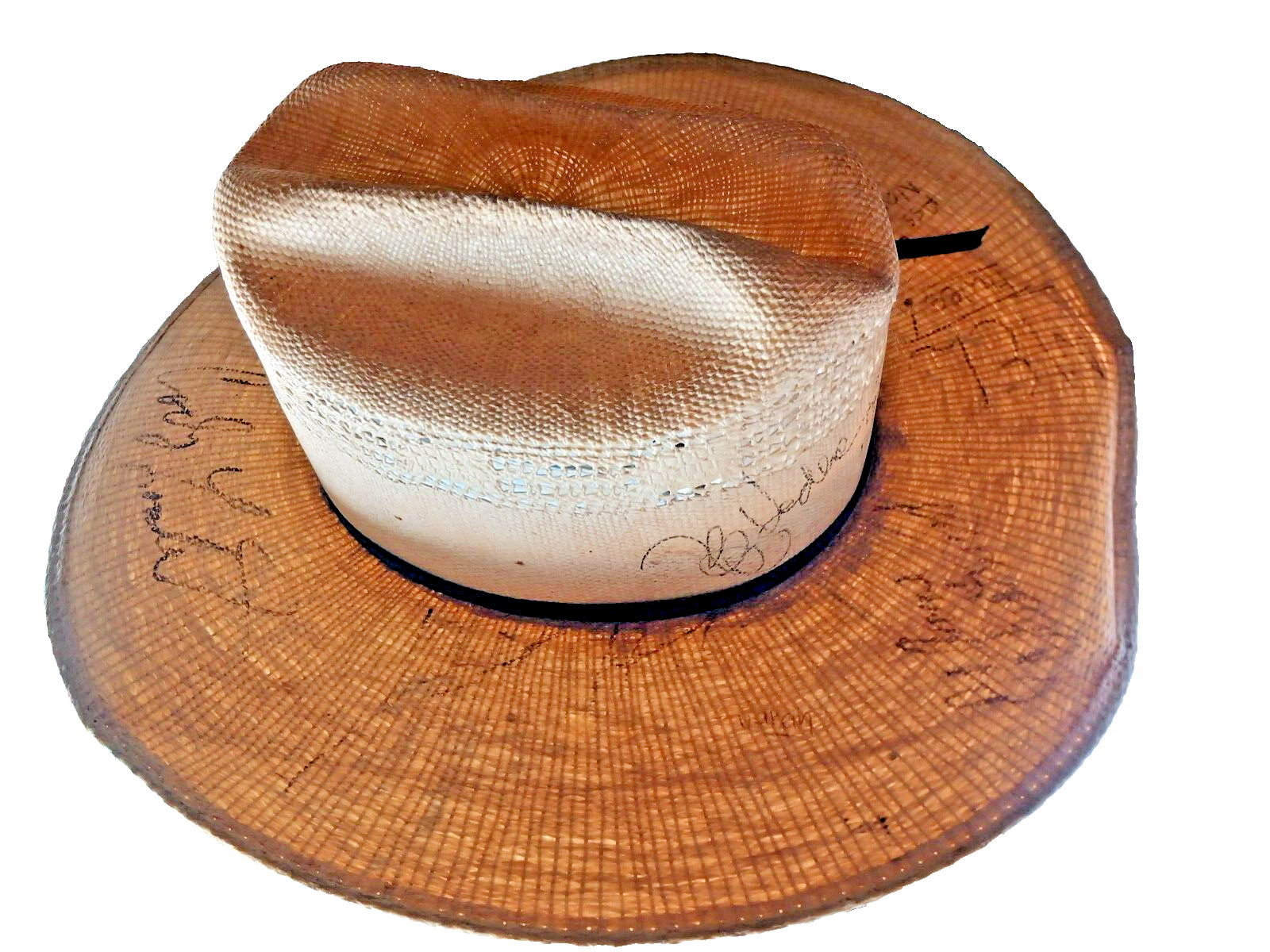 Bull Riders Straw Cowboy Hat Autograph Tuff Hedeman Cody Lambert Longview Tx \'96