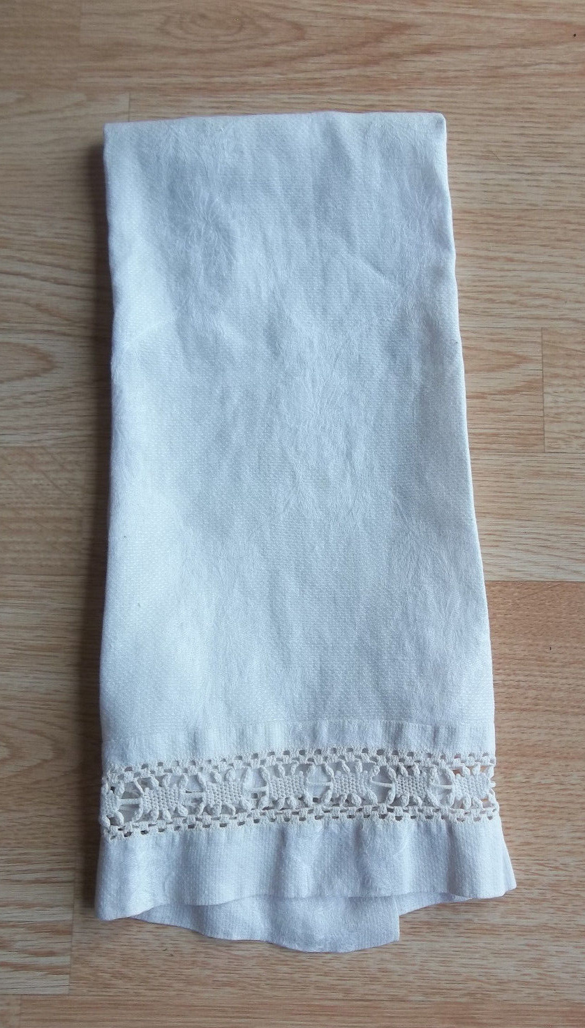 Vintage White Damask Towel