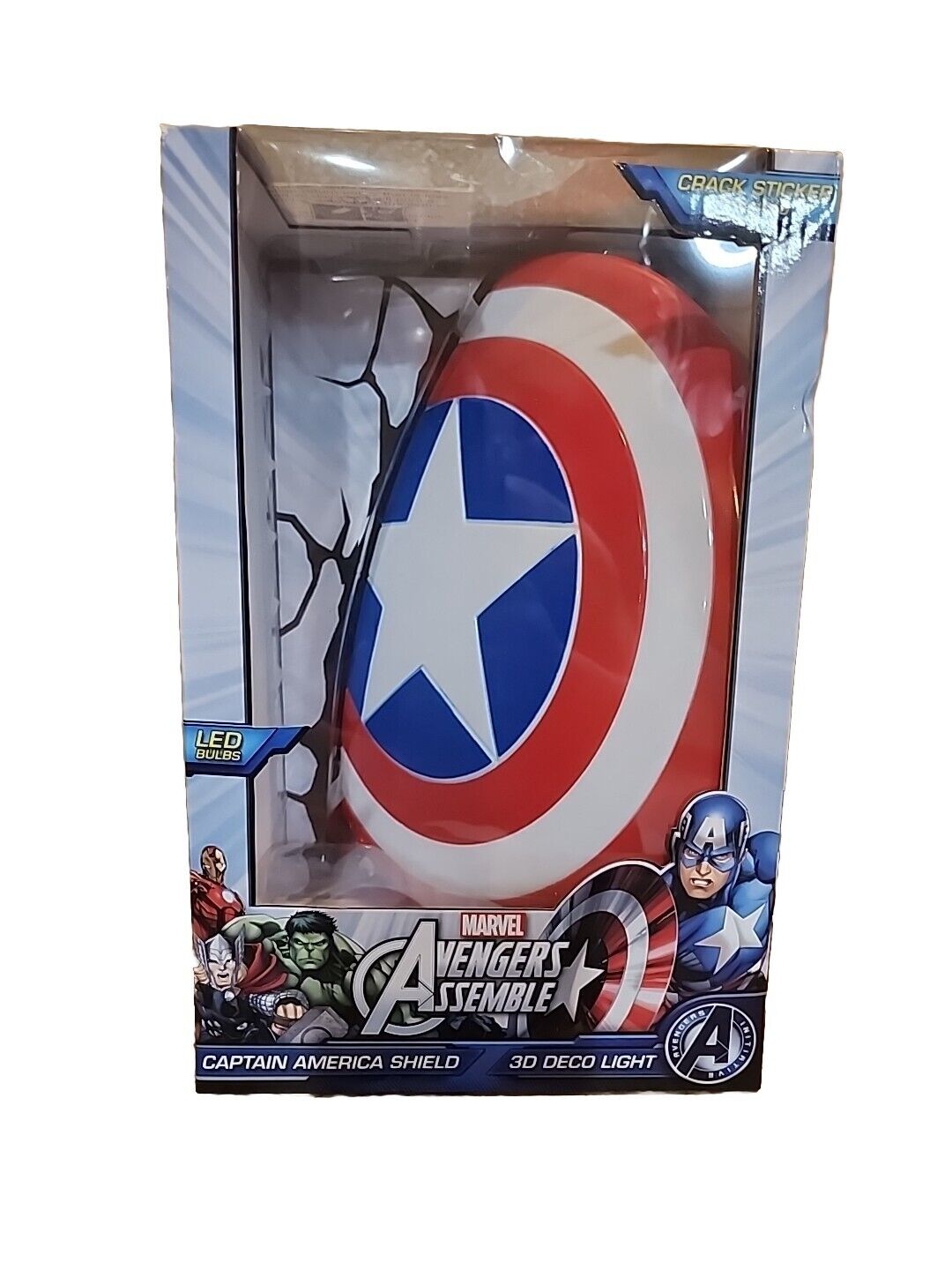 Captain America 3D Shield Deco / Night Light Marvel Avengers NEW But Damaged Box