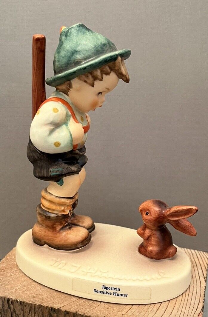 Vintage Goebel Hummel Figurine “Sensitive Hunter” Boy With Rabbit 5” Germany