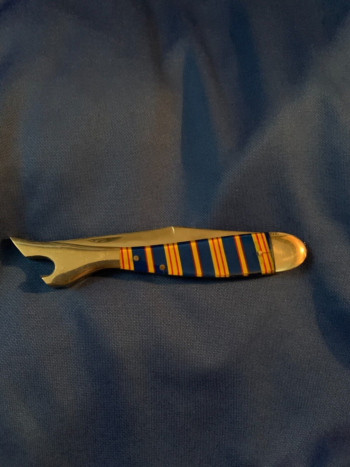 Vintage Winchester  Blue & Yellow Stripe Lady\'s Leg Knife
