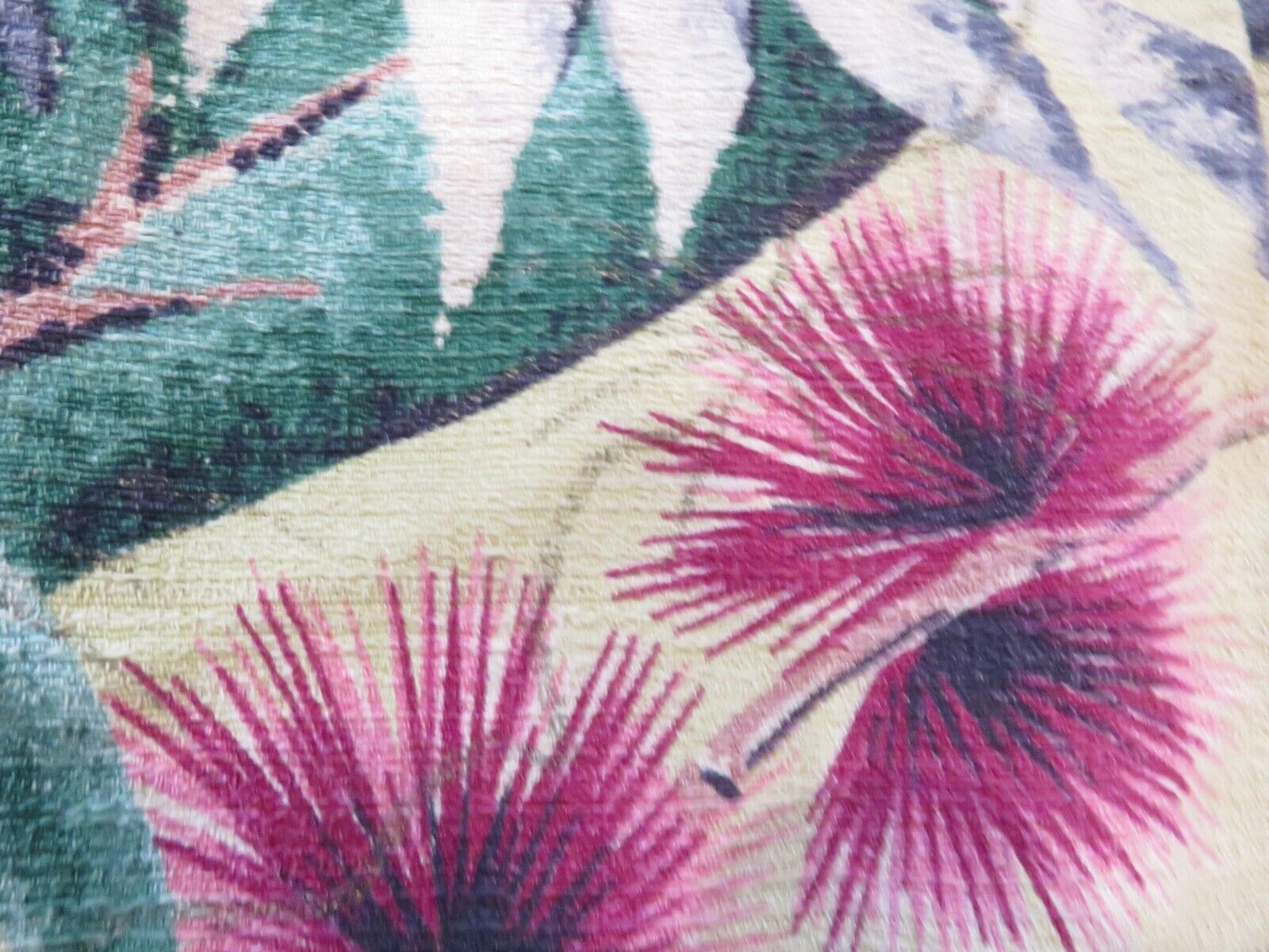 2 Vintage Tropical Hawaiian & Florida Tiki Hut Barkcloth Drapes Cotton Drapes