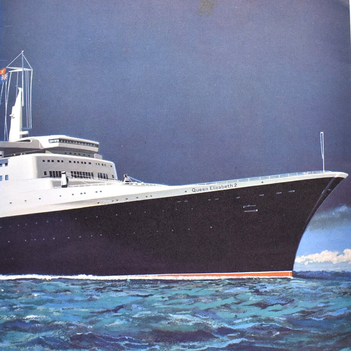 1975 RMS Queen Elizabeth 2 Britannia Restaurant Menu Cunard Cruise Ship Liner #1