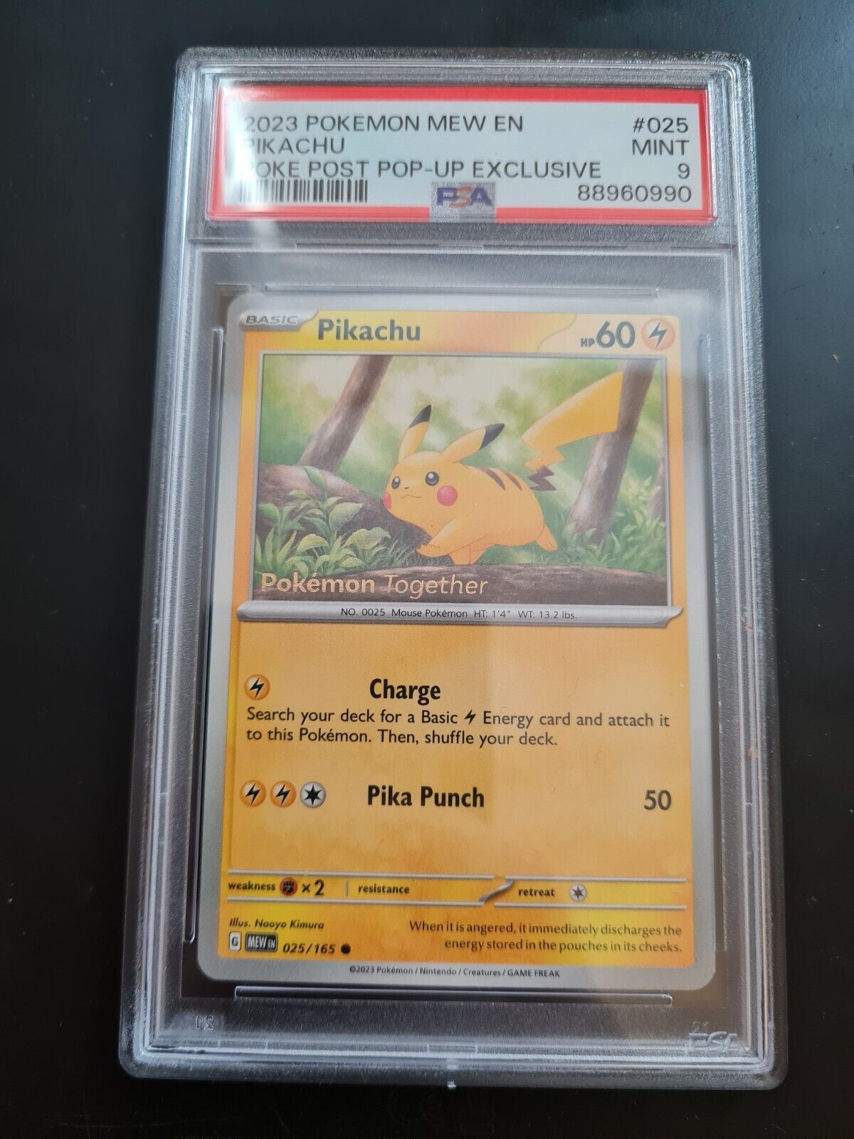 Pokemon Card - Pikachu Pokemon Together Promo 151 025/165 - PSA 9