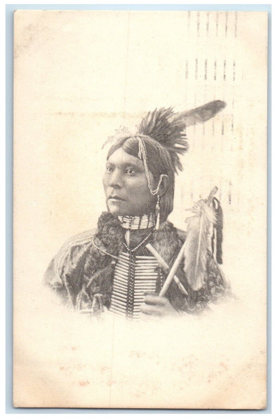 1913 Native American Indian Man Oakland California CA Posted Antique Postcard