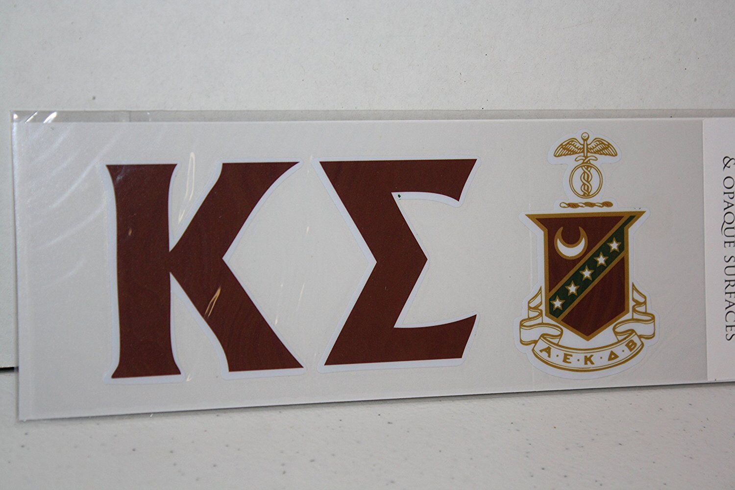 Kappa Sigma Sticker of Letters & Crest for Outside Glass, Car, Tablet