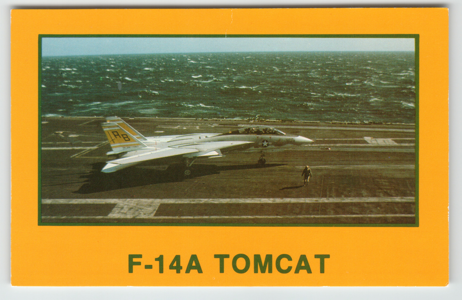 Postcard F-14A Tomcat Fighter Plane Taxis on USS John F. Kennedy