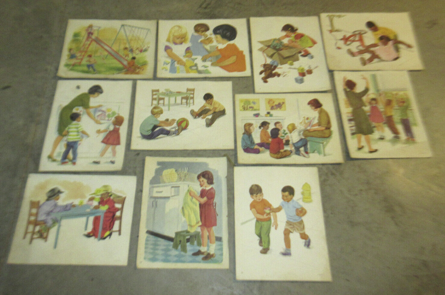 Vintage 1966 DCC Publishing Children\'s Wall School Prints Posters X11