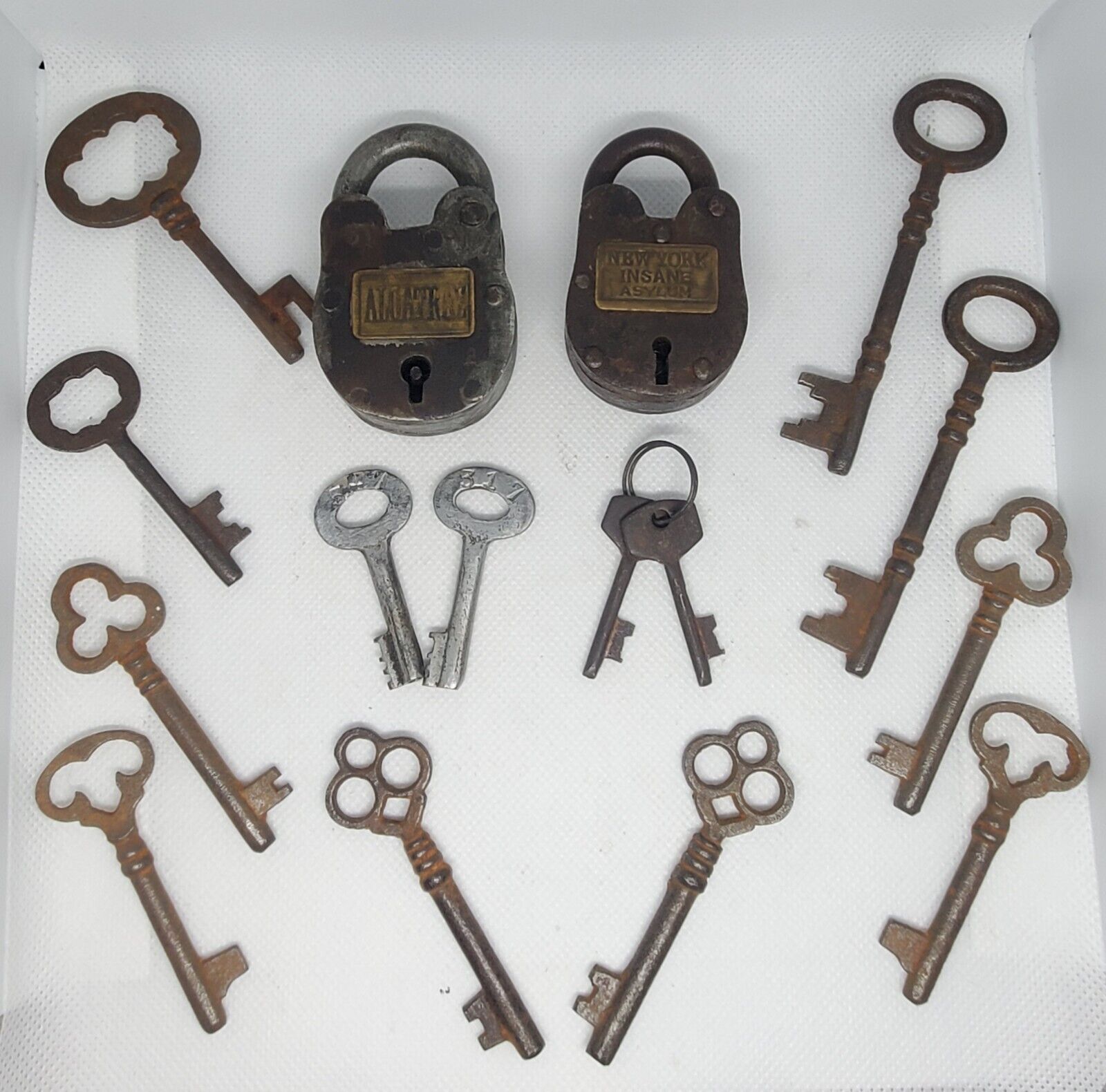 Antique Skeleton Keys & Prison/Asylum Locks, LOT Of 16 