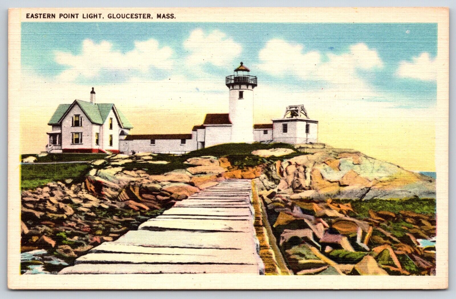 Postcard Eastern Point Light Gloucester Massachusetts Unposted