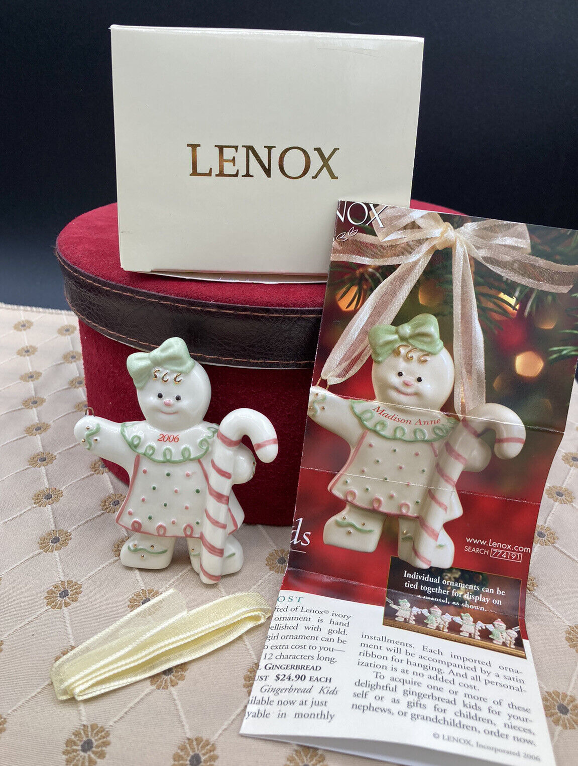 Lenox 2006 Gingerbread Girl DATED Collection Tree Ornament 758268 RARE