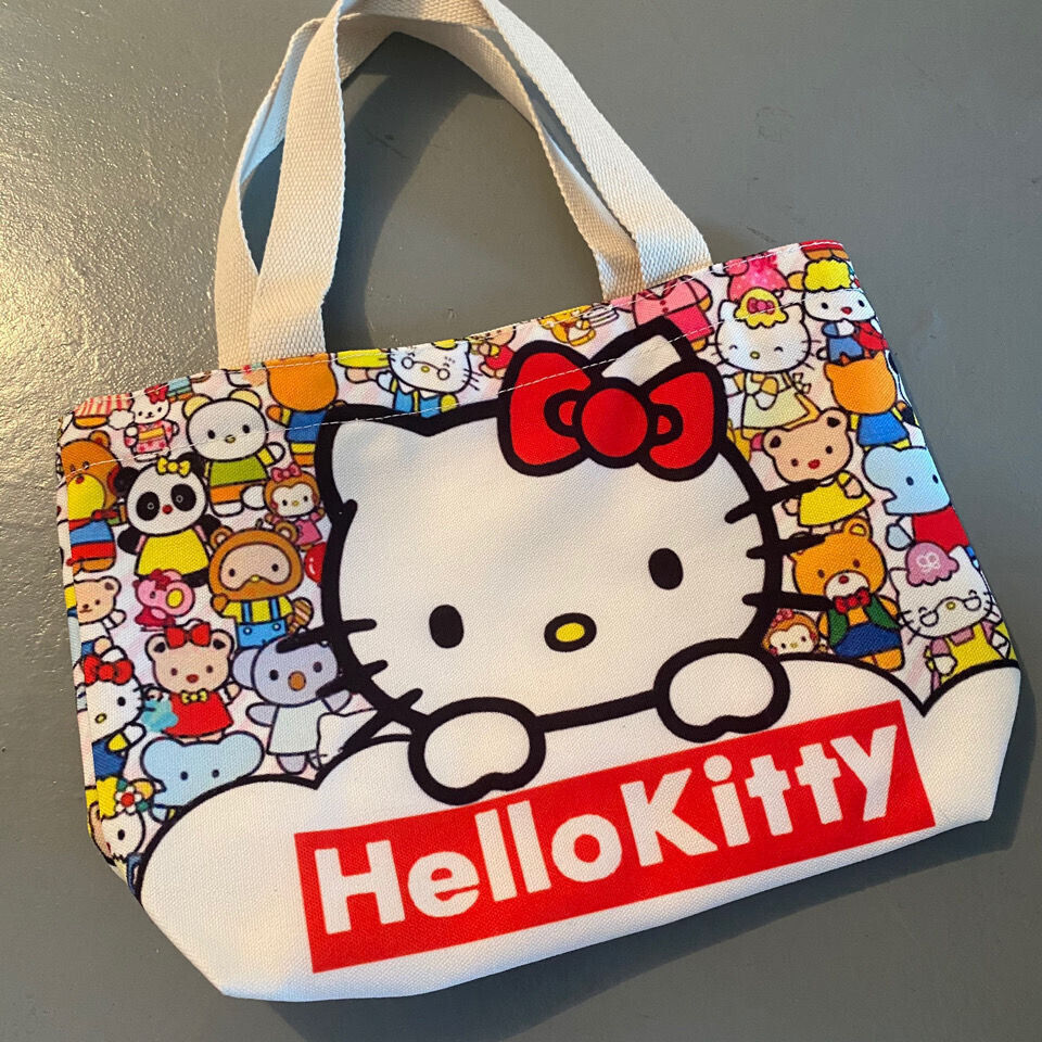 Cute Women Girl's Hello Kitty Handbag Tote Canvas Should Shopping Storage Bag