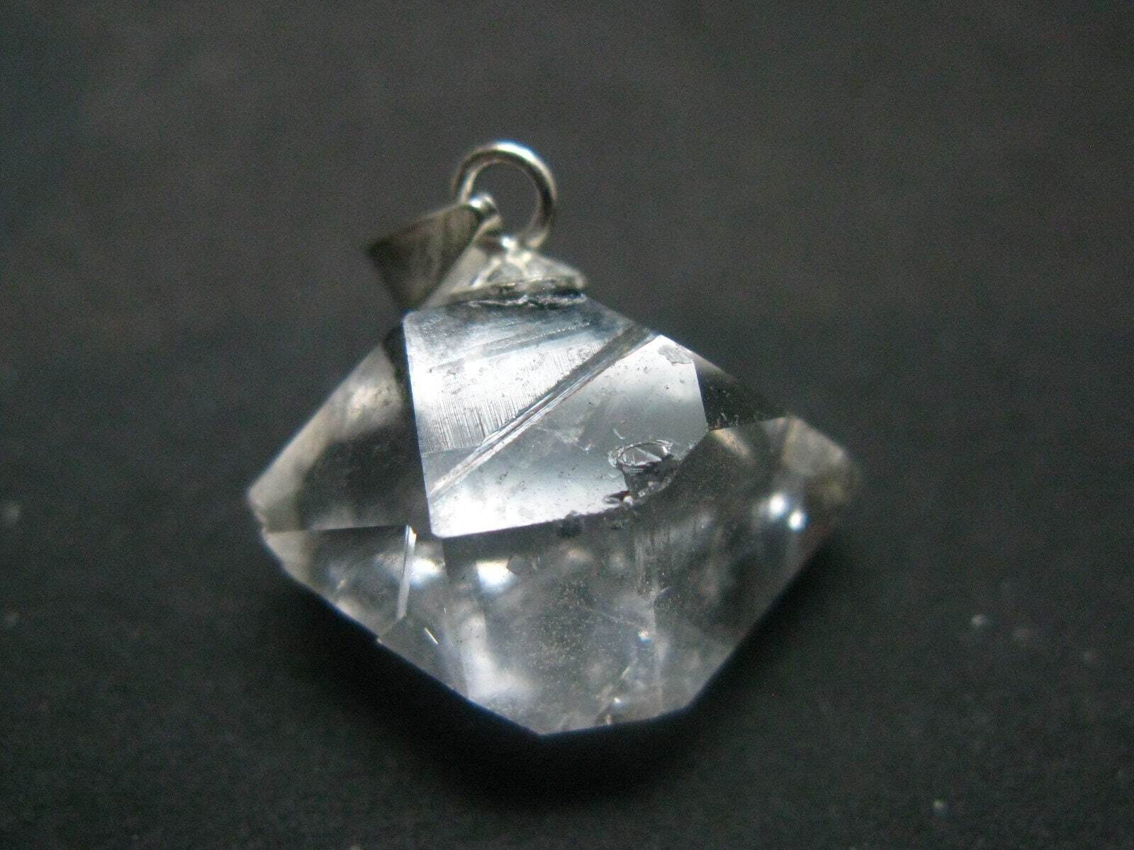 Fine Natural Herkimer Diamond Silver Pendant From New York - 0.7\